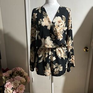 Lulus Black Floral Romper
